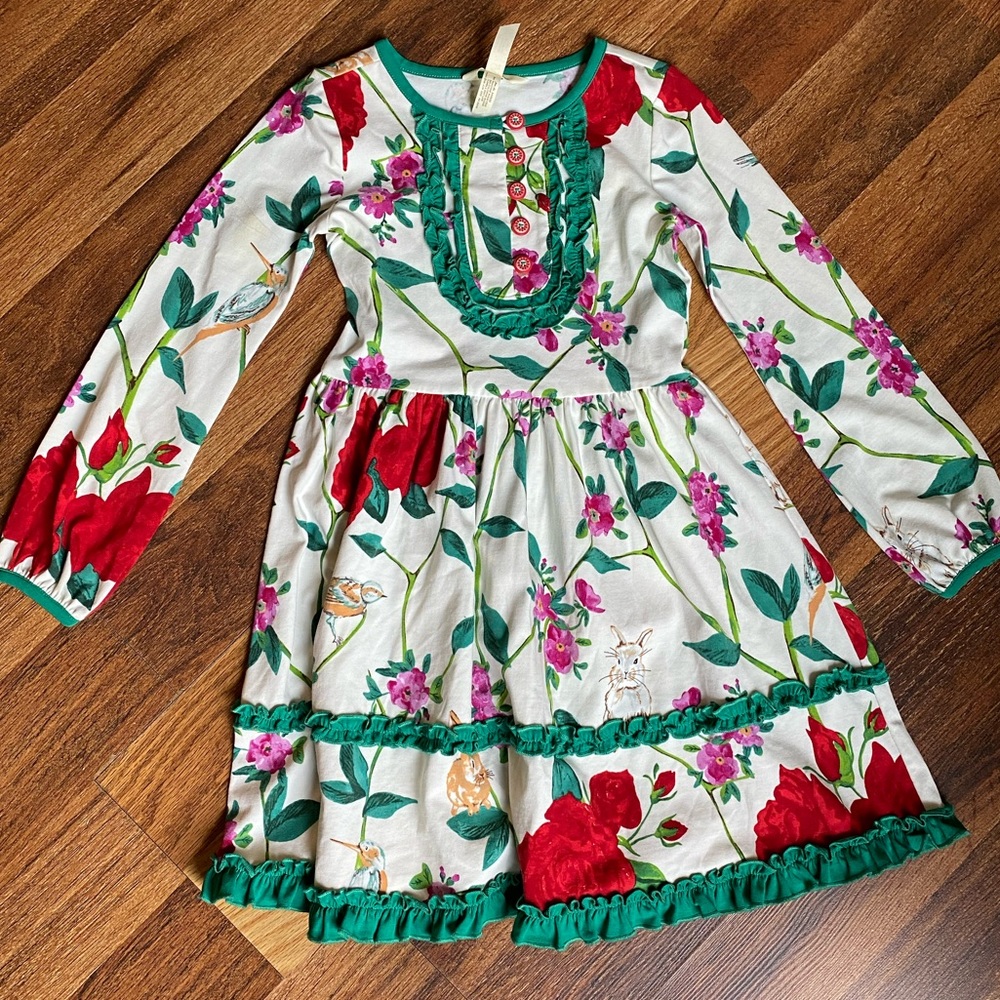 Matilda Jane long sleeve Floral Girl Dress size 6